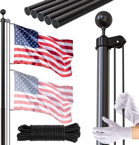 Apr 10, 2007 · Hooomyai 20FT Telescopic Flag Pole Kit, Heavy Duty Aluminum Telescoping Flagpole Kit Fly 2 Flags, Outdoor In Ground Flagpole with 2 USA Flag & Gold Ball Top for Residential or Commercial, Silver. 4.4 out of 5 stars. 85. $73.99. $73.99. Flagpole-To-Go 6.5' Portable Flagpole Hide A Pole. 4.4 out of 5 stars. 382. 